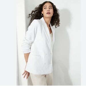NWT Banana Republic White Double Breasted Blazer Suit Jacket Womens 4